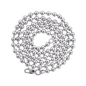 925 Sterling Silver 24" Ball Chain Necklace Made in Italy